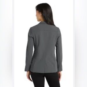 Louben size 12 single button closure with tailor, Lapel blazer slate gray color